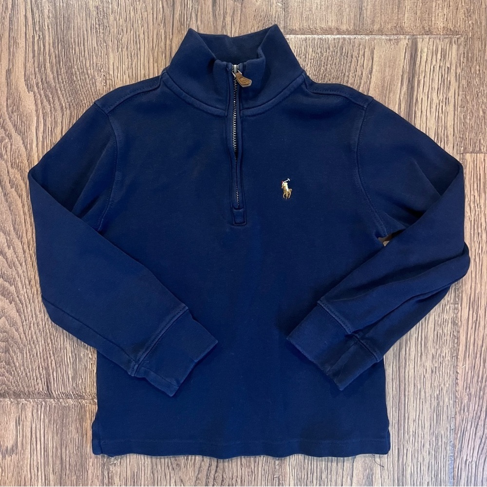 EUC Boys Polo 1/4 Zip Size 5 Navy EUC
